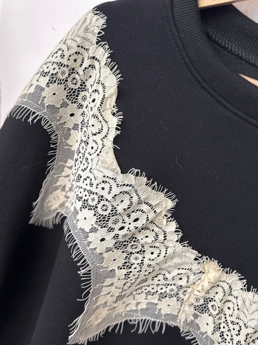 Sweat noir dentelle TU 40/48