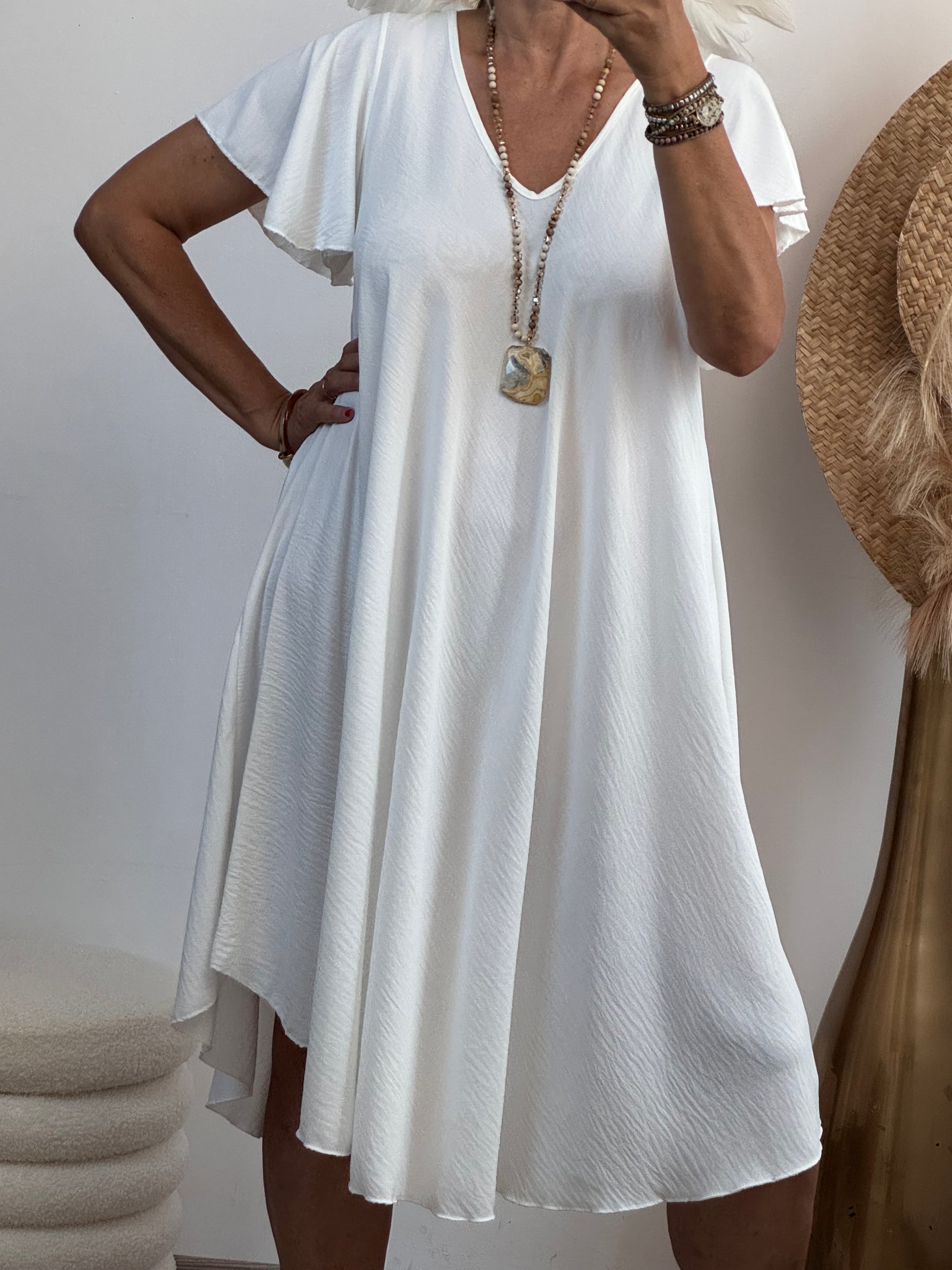 Robe d’été évasée blanche TU 40/48