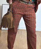 Pantalon vichy terracotta