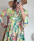 Robe floral vert