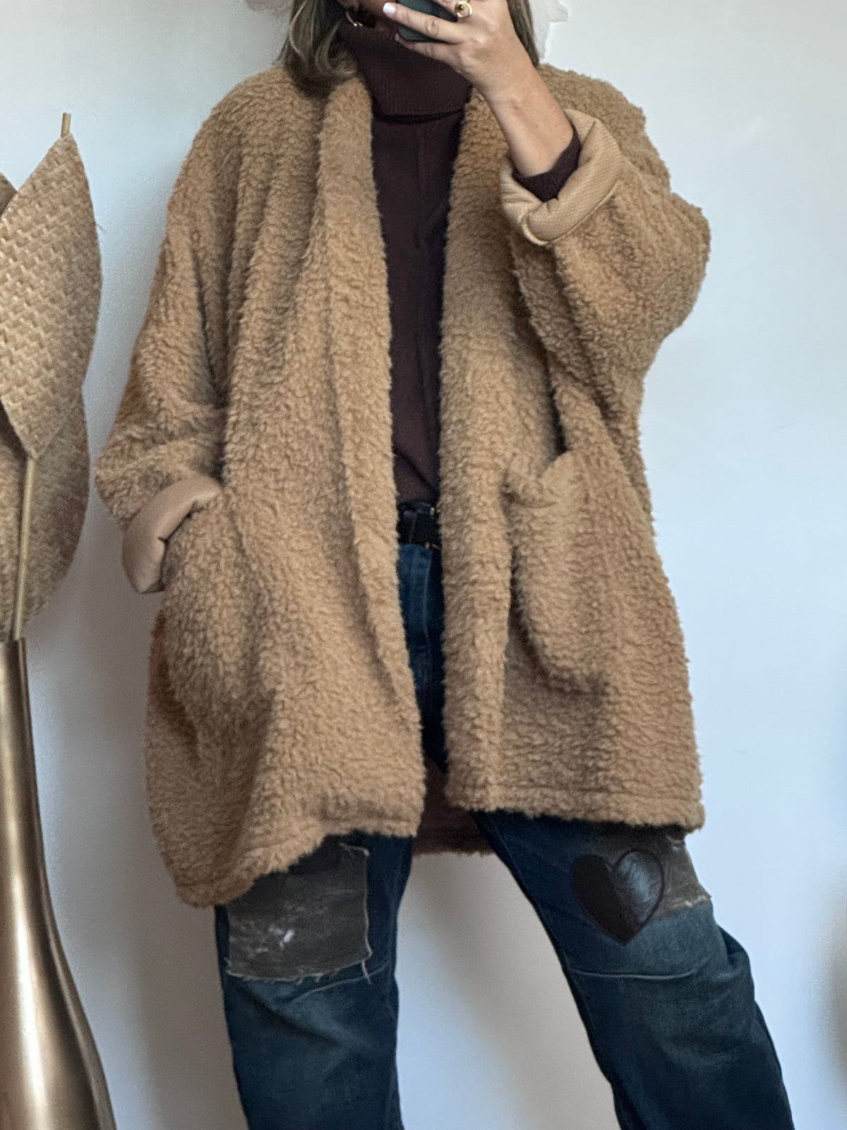 Veste très oversize camel