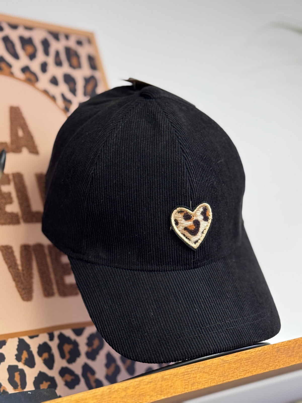 Casquette velours côtelé noir