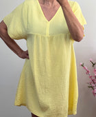 Robe gaz de coton jaune