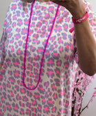 Robe teeshirt Léo rose fluo et Lila