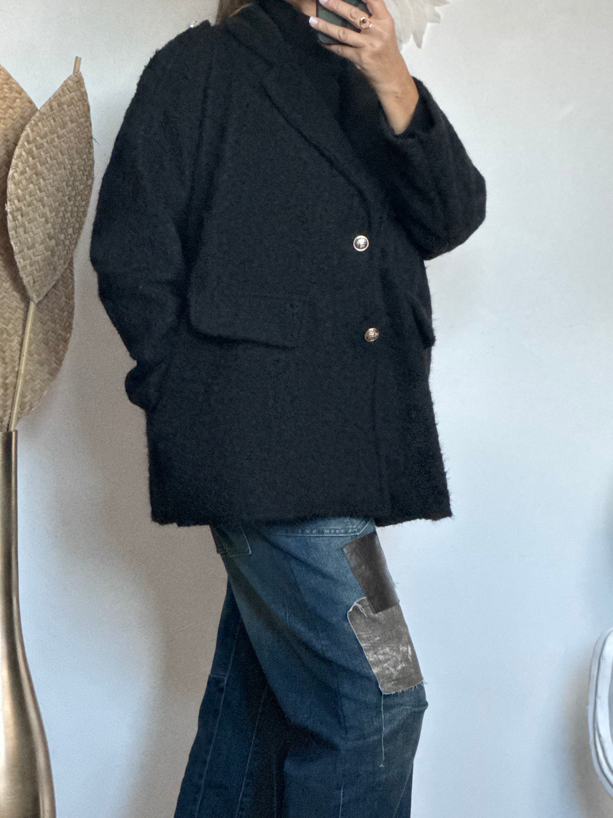 Veste moumoute noire