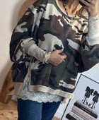 Top dentelle beige