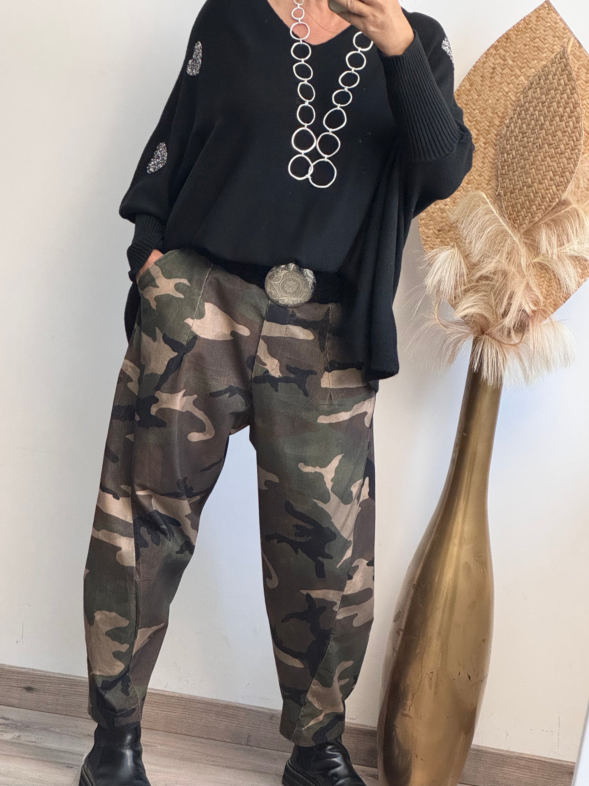 Pantalon loose camouflage