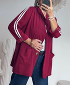 Veste casuel bordeaux jolie forme