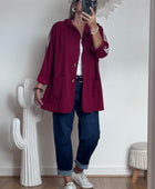Veste casuel bordeaux jolie forme