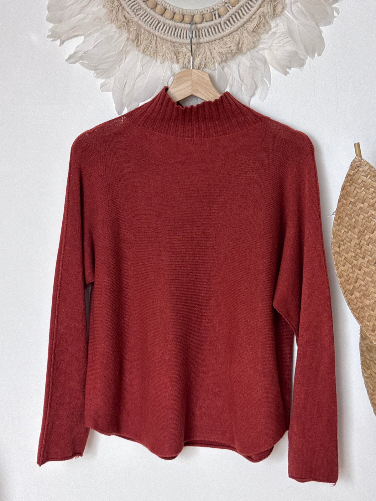 Pull maille col cheminé
