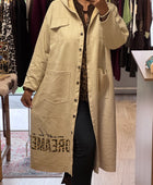 Veste longue suédine beige