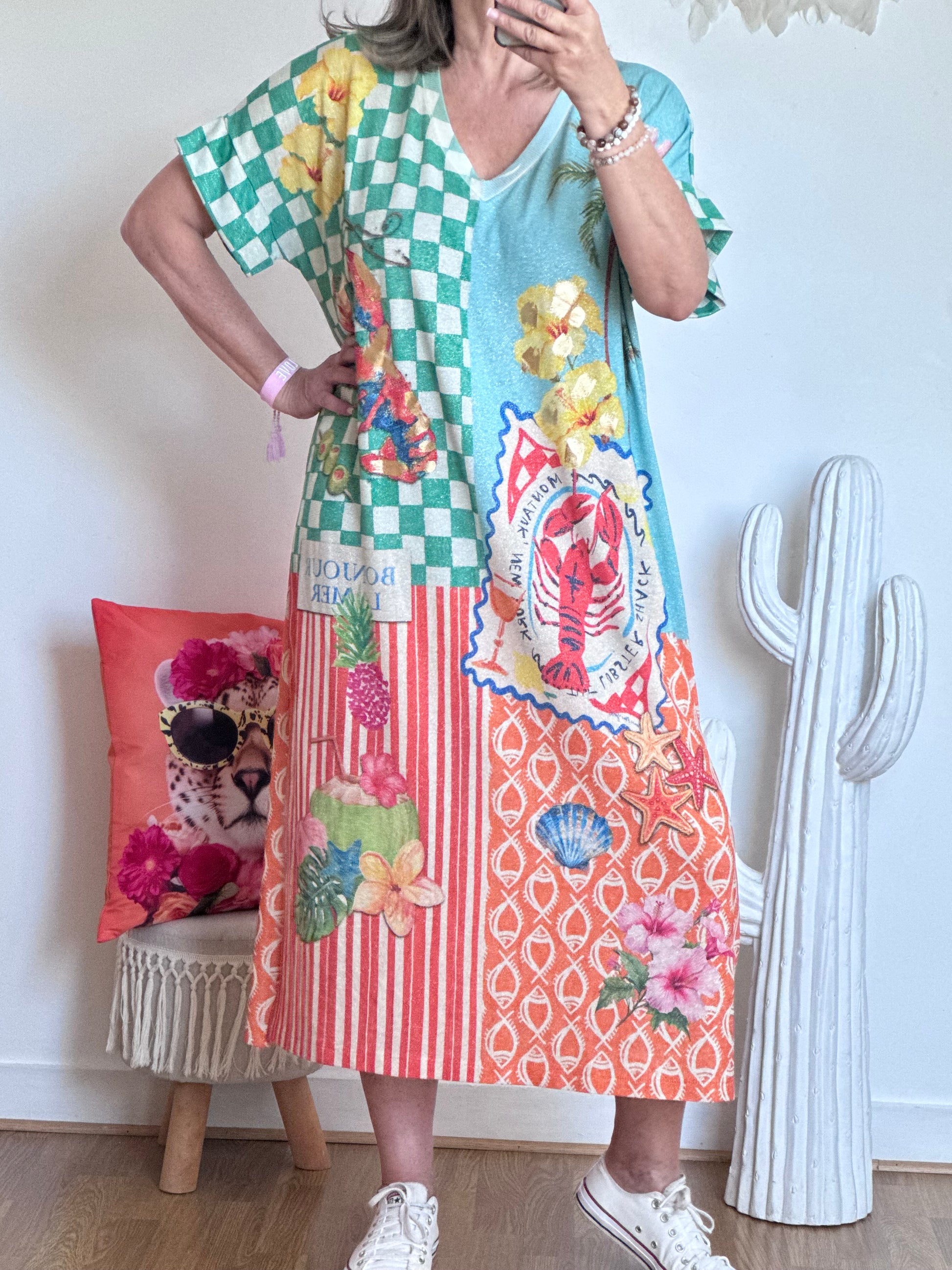 Robe lurex multicolore