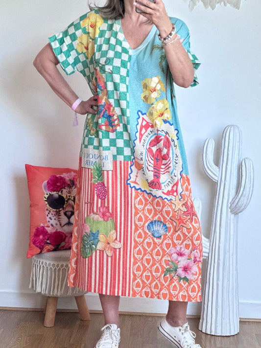 Robe lurex multicolore