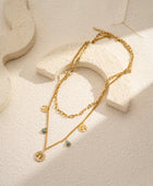 Collier Arbre de Vie double tour pierre turquoise