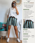 Short rayé marron/vert TU 42/48