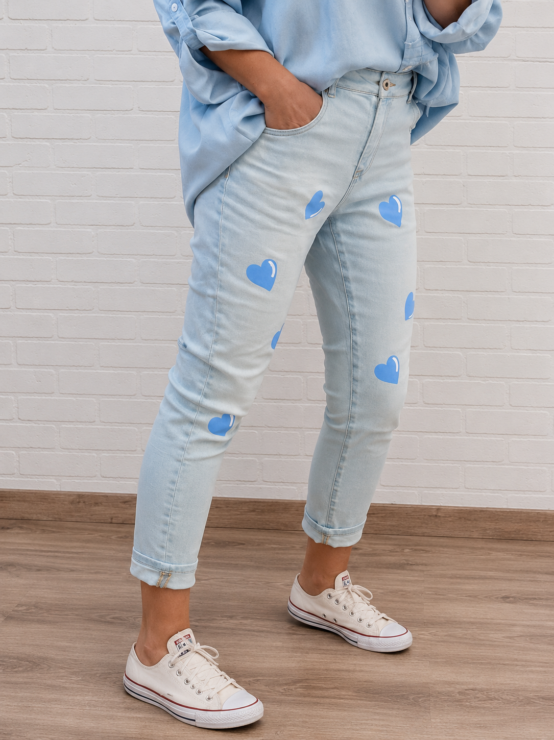 Jeans boyfriend coeurs