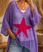 Pull crochet lilas