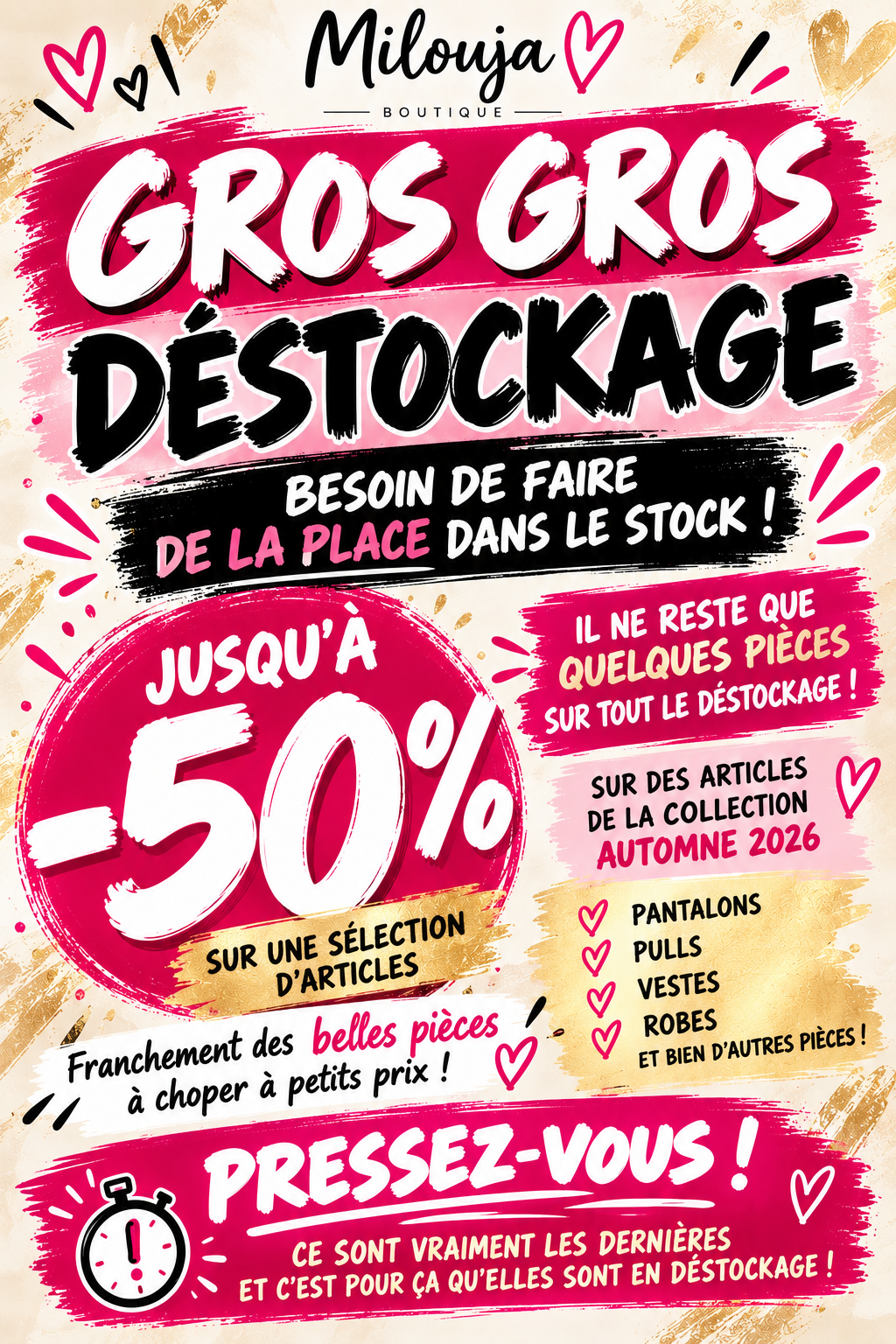 🎉DESTOCKAGE 🎉 INFOS IMPORTANTES