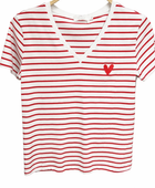 Teeshirt rayé rouge femme