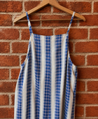 Salopette rayée bleue palmier