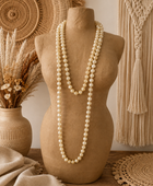Collier perles Beiges