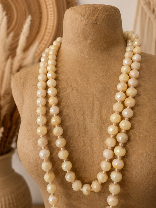 Collier perles Beiges