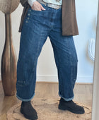 Jean barrel boutons