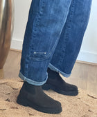 Jean barrel boutons