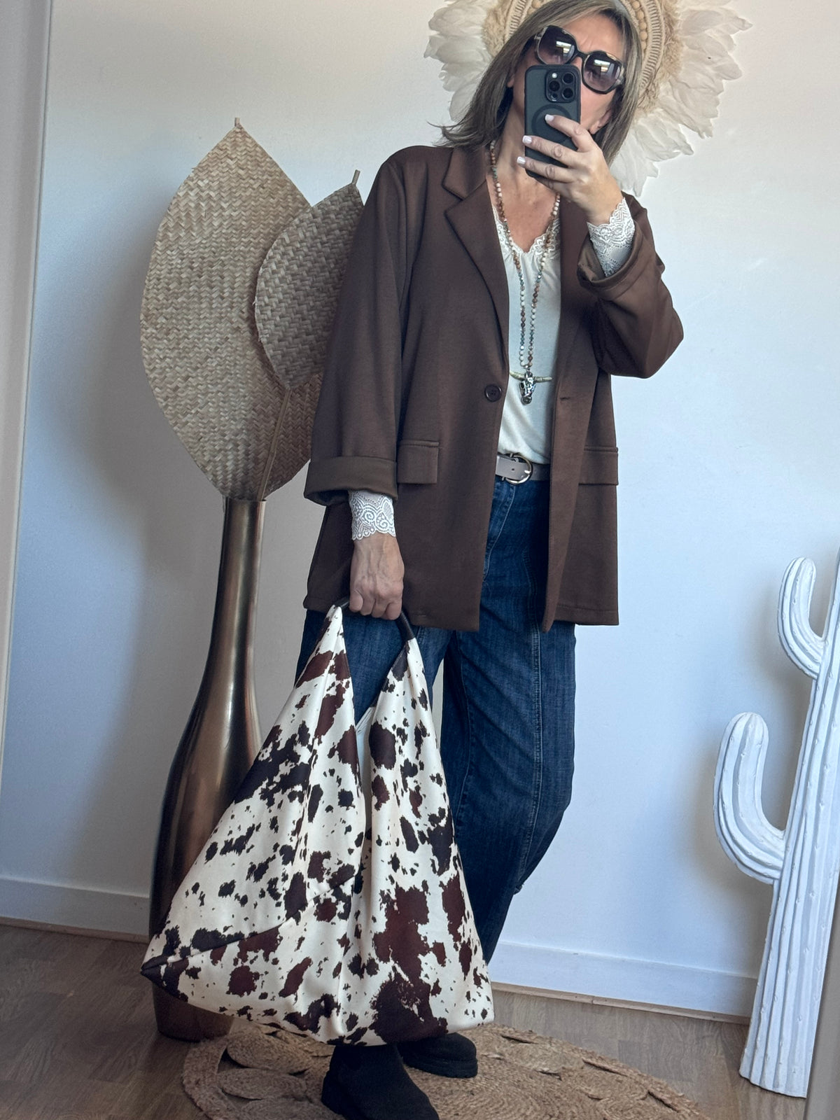 Sac cow marron