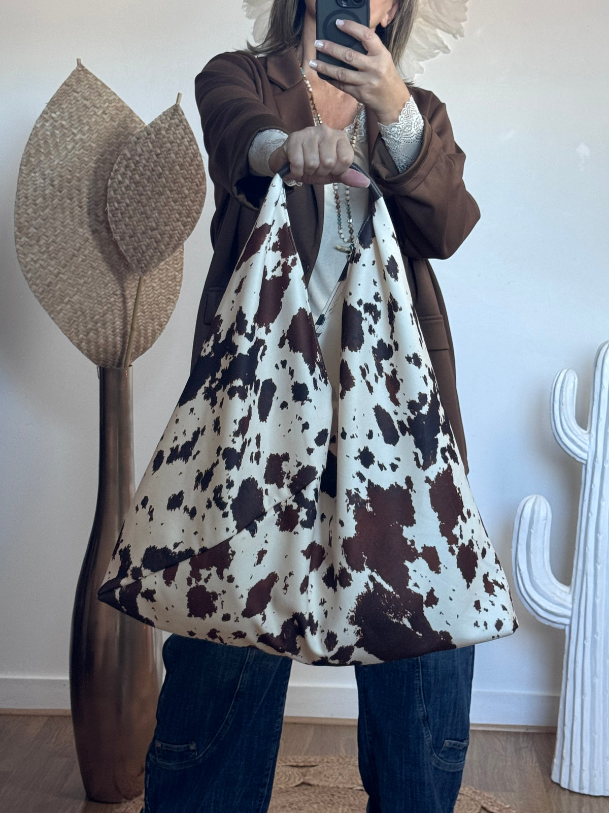 Sac cow marron