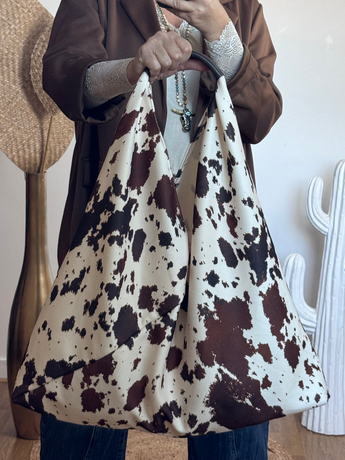 Sac cow marron