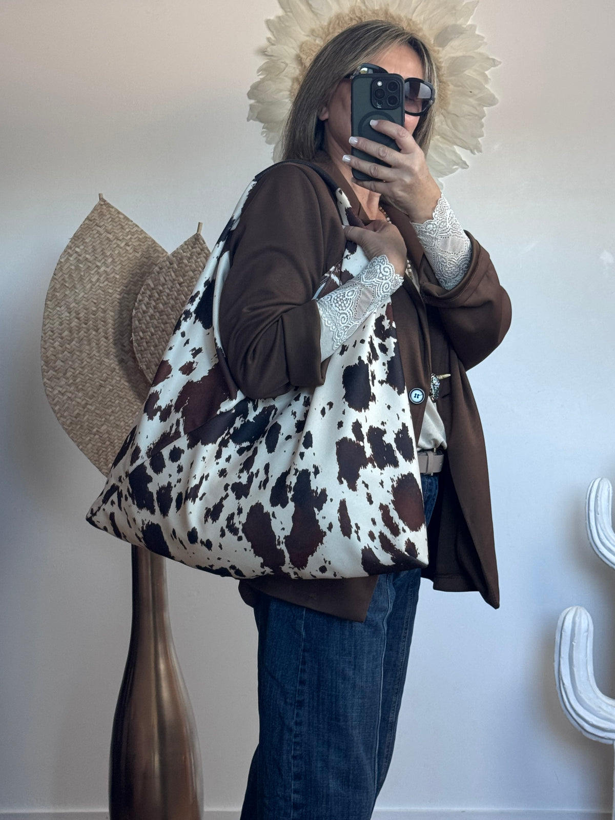 Sac cow marron