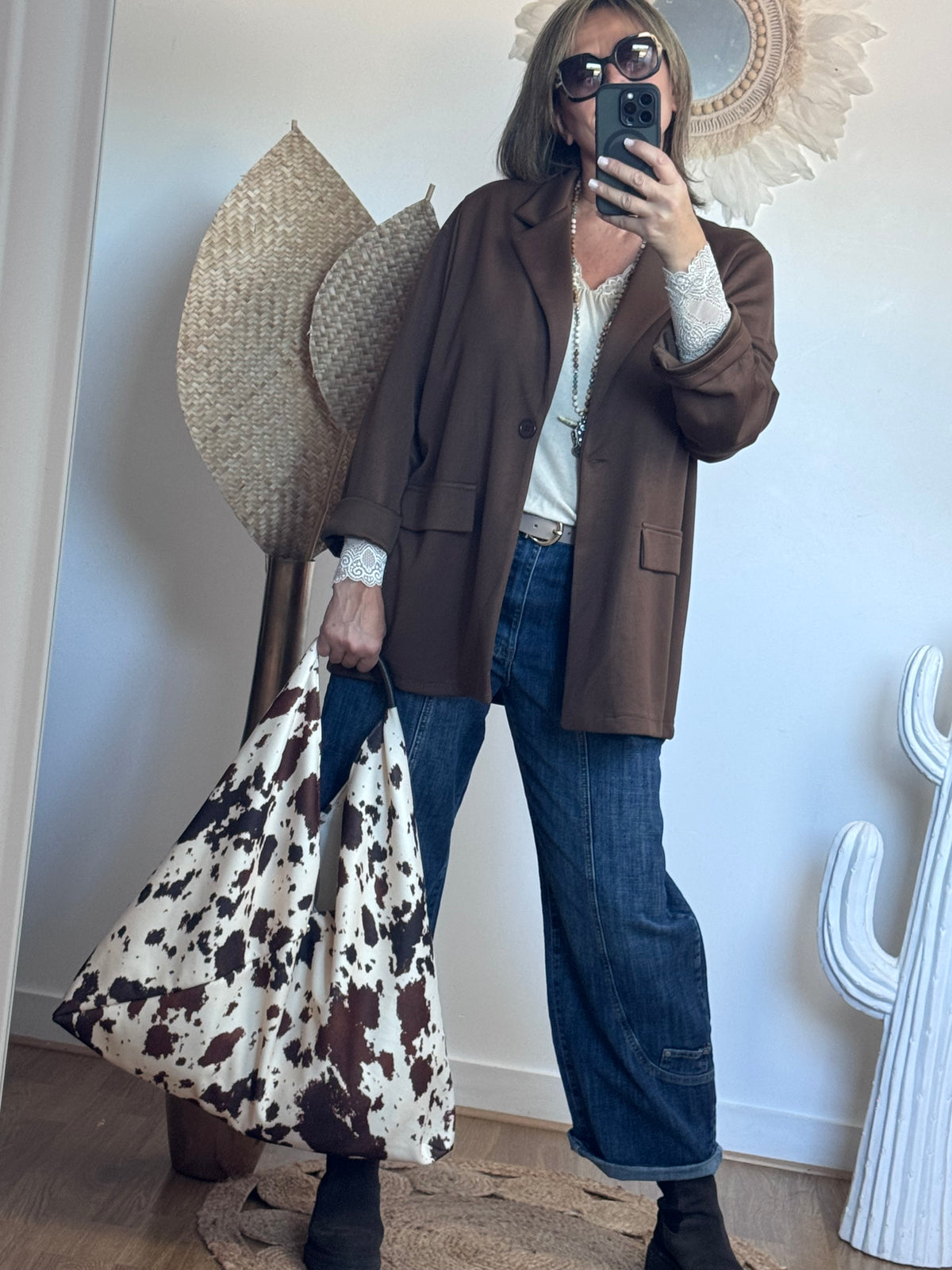 Sac cow marron