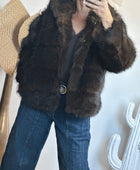 Manteau fausse fourrure marron