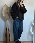 Manteau fausse fourrure marron