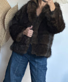 Manteau fausse fourrure marron