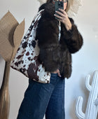 Manteau fausse fourrure marron