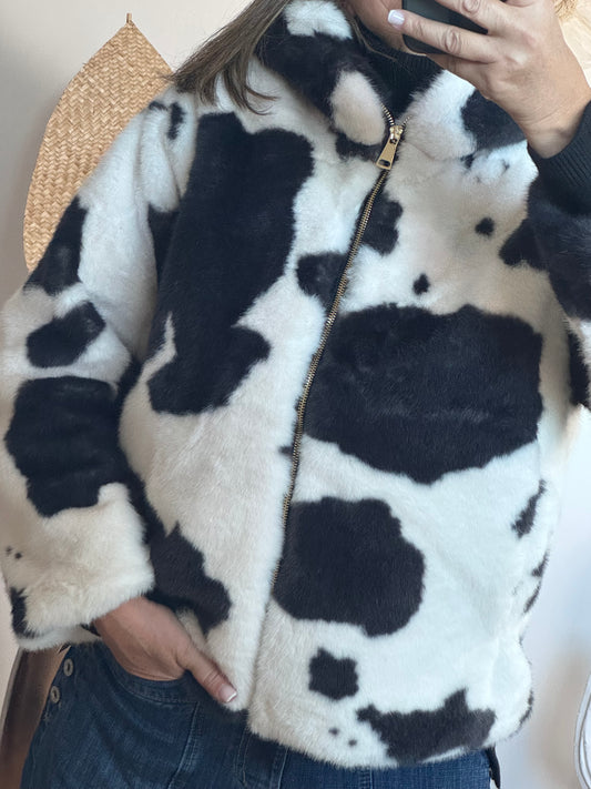 Veste fausse fourrure cow