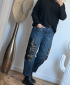 Jean baggy camouflage et dentelle