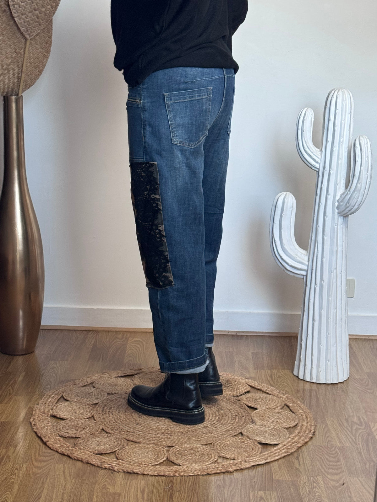 Jean baggy camouflage et dentelle