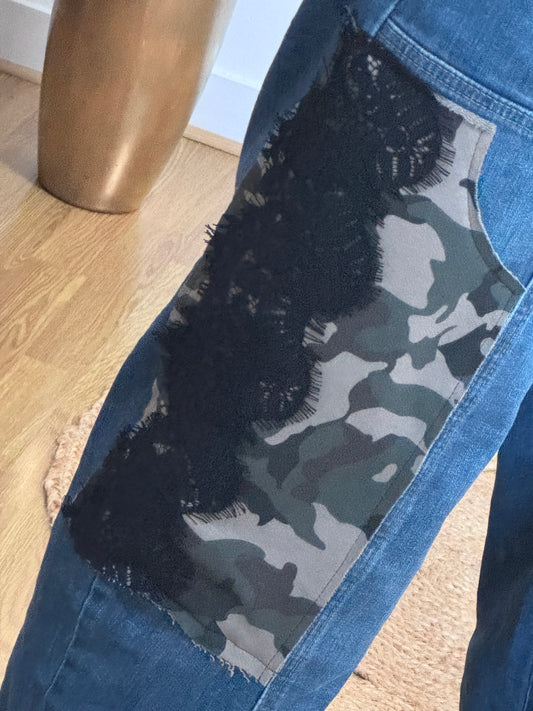 Jean baggy camouflage et dentelle