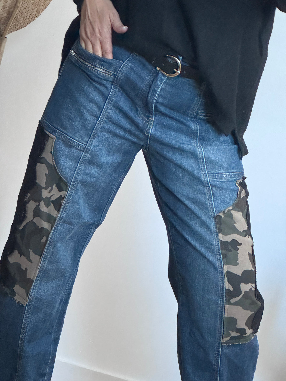 Jean baggy camouflage et dentelle
