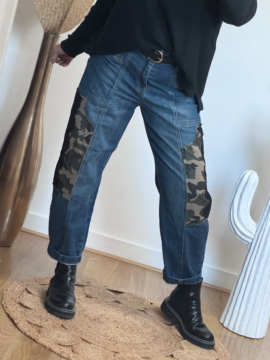 Jean baggy camouflage et dentelle