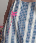 Salopette rayée bleue palmier