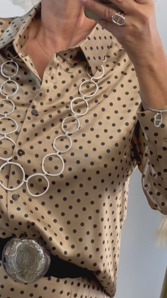Ensemble jupe et chemise pois plusieurs tailles