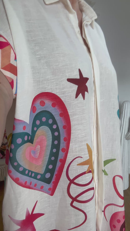 Robe chemise multicolore